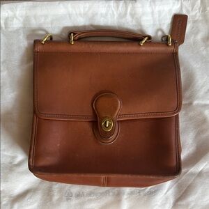 Coach Brown Leather Crossbody Bag with Structured Design